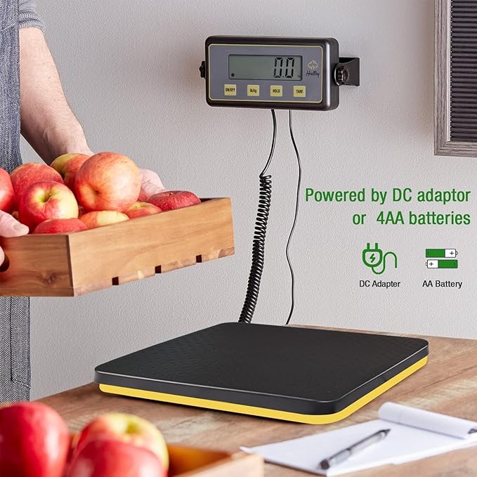 400lbs Commercial Scale Digital Receiving Scale with Anti-Slip Aluminum Platform, High Accuracy Food Scale with Hold/Tare/Auto-Off, Kitchen Scale with LCD Display for Restaurant/Cater