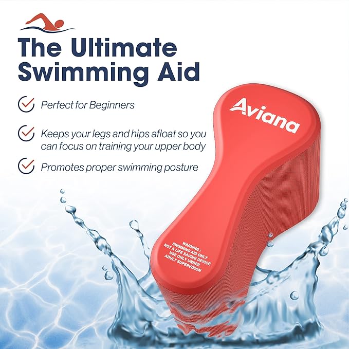 Pull Buoy Swim Training Leg Float for Adults & Youth | Swimming Pool Strokes & Upper-Body Strength EVA & BPA Free