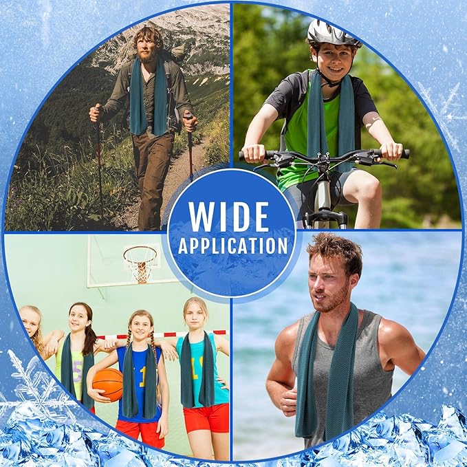 Hosuly 30 Pack Cooling Towels, 40"x12" Ice Breathable Soft Chilly Sweat Rag Microfiber Workout Rags for Gym Cooling Towels for Neck and Face for Yoga Golf Sport Running