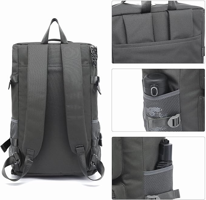 Kalesi Gym Duffle Bag Backpack 4-Way Waterproof with Shoes Compartment for travel Sport Hiking laptop (gray)