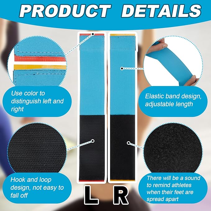 Shappy 2 Pairs Gymnastics Sticky Toes Tumbling Equipment, Cheer Coach Essentials, Back Handspring Helper for Stunt Coach, Athlete Adjustable Bands, Help Training Back Flip Tuck