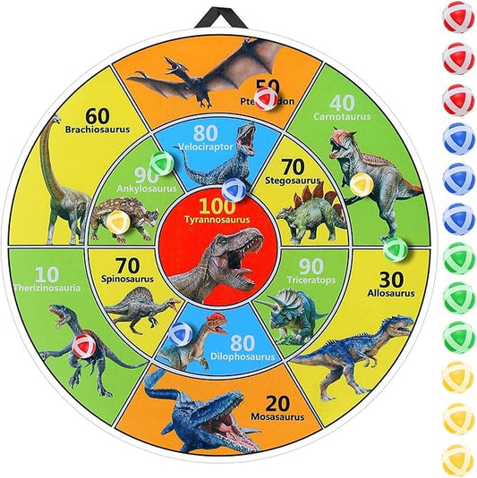 30 Inch LED Dart Board Kids Game,12PCS Sticky Balls,Indoor/Outdoor Sports Carnival Yard Party,Suitable for 3 4 5 6 7 8 9 10 11 12 Years Old Boys and Girls Birthday Gifts Dinosaur Toys