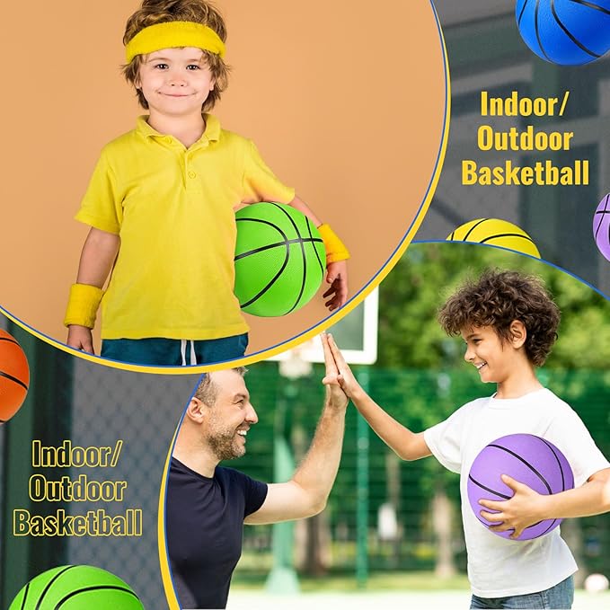 Jerify 12 Pack Official Size Rubber Basketballs for Kids Child Junior Youth Indoor Outdoor Sports Basket Balls with Pump Back to School Student Gifts Operation Christmas Bulk Items