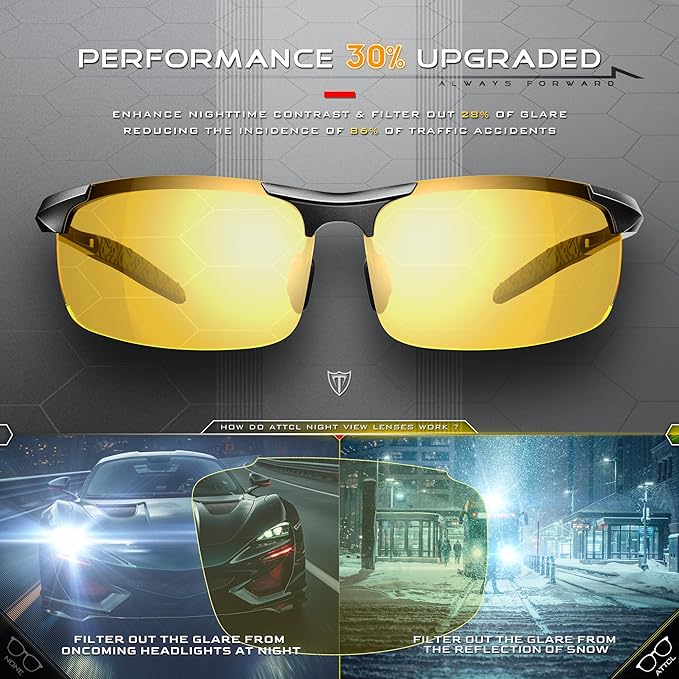 ATTCL Men's Sports Polarized Sunglasses Men for Driving running Fishing Golf - UV Protection Sun glasses Metal Frame