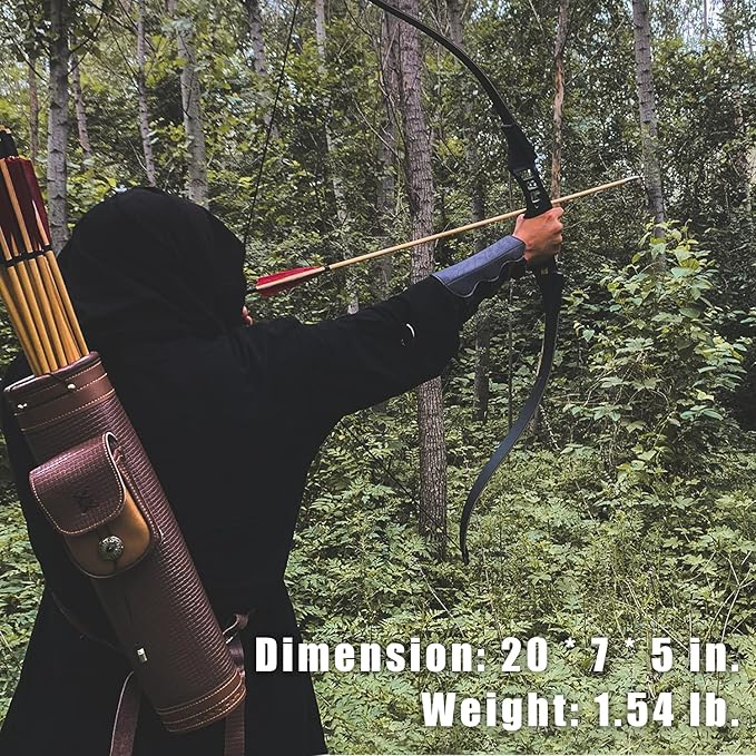 Arrow Quiver or Rustic Leather Quiver - Back Quiver for Arrows and Crossbow Quiver - Bow Quiver and Quiver for Compound Bow - Traditional Arrow Holder