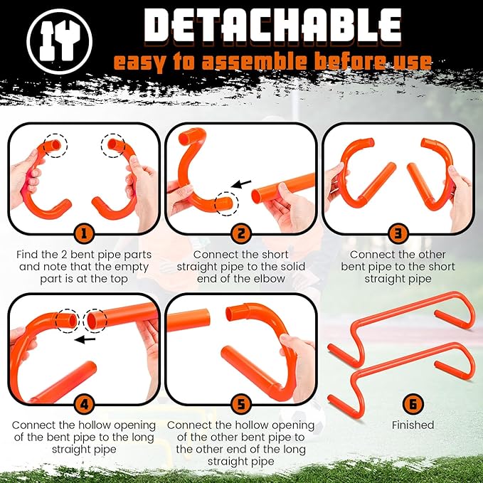 5 Pcs Speed Agility Training Hurdles Detachable Durable Equipment Plyometric and All Purpose Speed Training Hurdle Equipment for Athletes Soccer Basketball