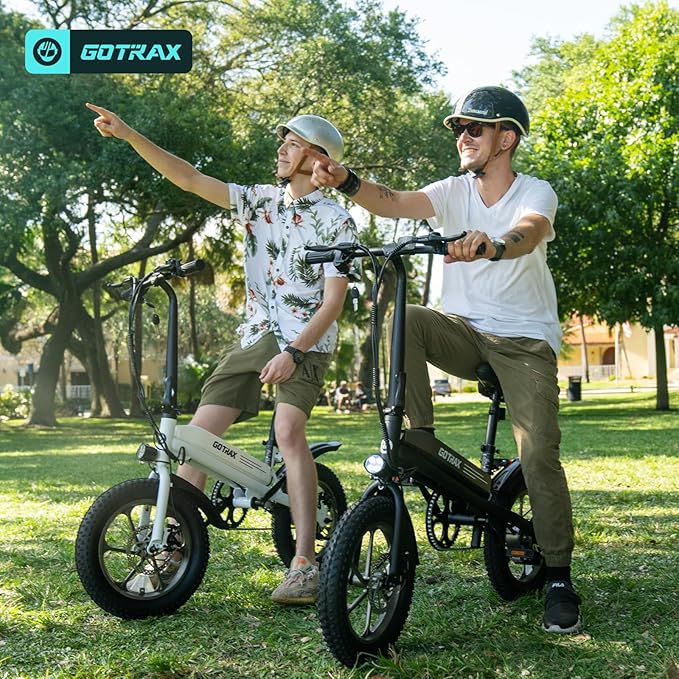 Gotrax S3 Electric Bike, 16x3.0 Fat Tire Electric Bicycle Adults, 750W Peak Motor, Max Range 25 Miles, Up to 20 Mph, Removable Battery, Adjustable Seat, Folding Electric Bike for Adults/Teens 13+