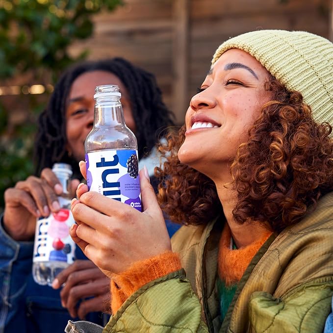 Hint Water Blackberry, Pure Water Infused with Blackberry, Zero Sugar, Zero Calories, Zero Sweeteners, Zero Preservatives, Zero Artificial Flavors, 16 Fl Oz (Pack of 12)