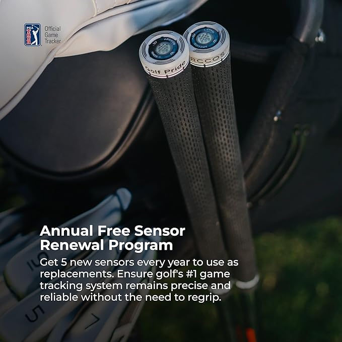 Arccos Golf Pride MCC & Tour Velvet Smart Grips: A.I. Powered Caddie, A.I. GPS Rangefinder & Smart Club Distances