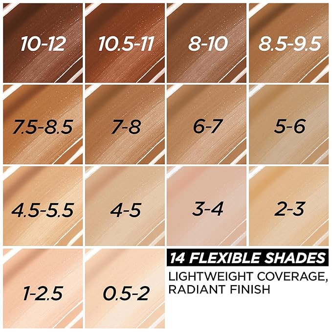 L'Oreal Paris True Match Nude Hyaluronic Tinted Serum Foundation with 1% Hyaluronic acid, Medium Deep 8.5-9.5, 1 fl. oz.