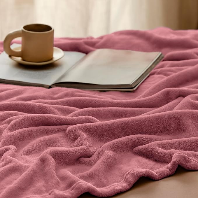Bedsure Fleece King Size Blankets for Bed Rose Pink - Soft Lightweight Plush Cozy Fuzzy Luxury Microfiber, 108x90 inches