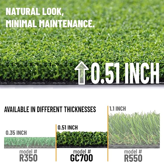 Ottomanson Artificial Turf Golf Hitting Mat 3' x 20' Indoor/Outdoor Waterproof Synthetic Fake Grass for Putting Practice Baseball Football Sports Gym Backyard, Custom Size 2' up to 30'