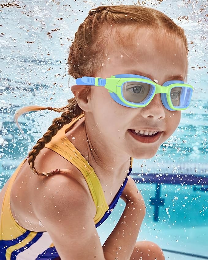 Kids Swim Goggles,Swimming Goggles for Kids 6-14, Anti-Fog UV Protection Pool Glasses for Boys Girls
