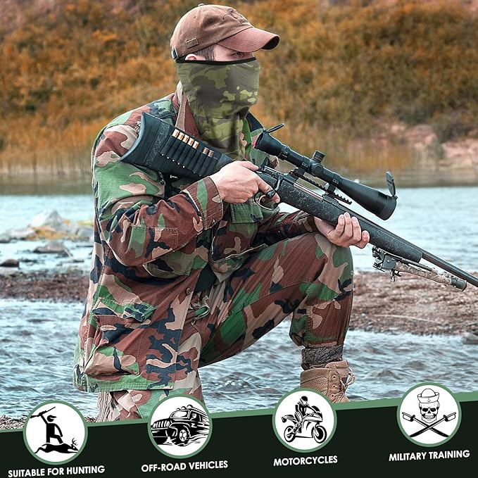 Achiou Balaclava Face Mask, Ski Mask for Men Women Football, Lightweight Sheisty, Ninja Shiesty Sun Hood UV Protector Cycling