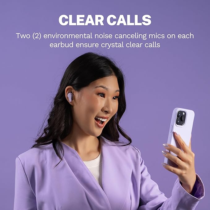 JLab Go Pods ANC True Wireless Bluetooth Earbuds & Charging Case, Hybrid Active Noise canceling + Be Aware for Safe Listening, 26+ Hours Total Playtime, Clear Calls, Custom Sound via App, Lilac
