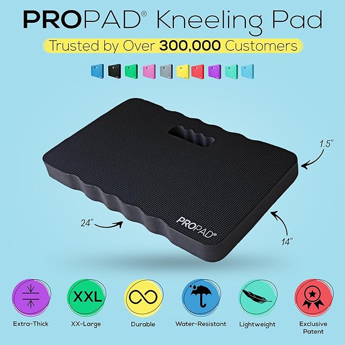 Thick Kneeling Pad, Garden Kneeler for Gardening, Bath Kneeler for Baby Bath, Kneeling Mat for Exercise & Yoga, Knee Pad for Work, Floor Foam Pad, Extra Extra Large (XXL) 24 x 14 x 1.5 Inches, Black