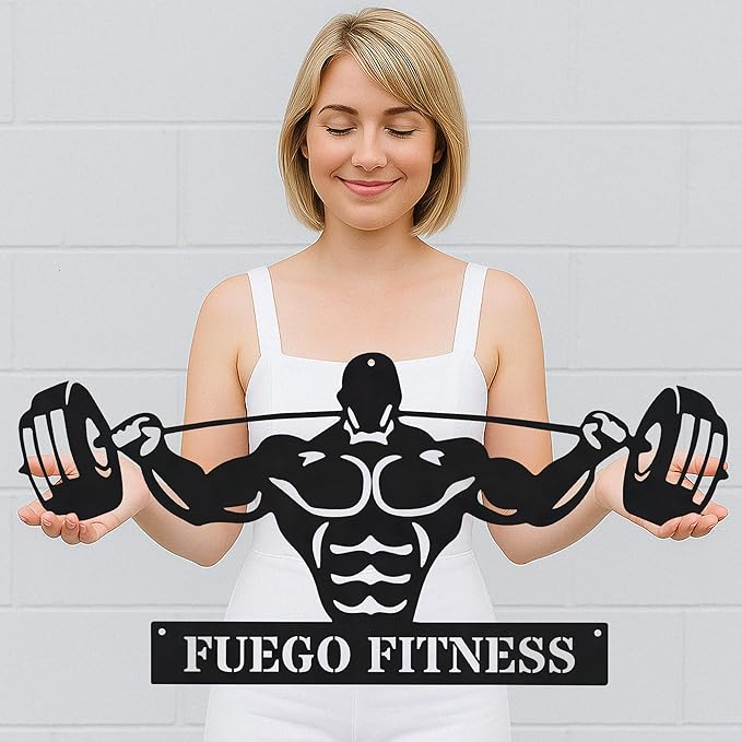 Powerlifting Personalized Lights Metal Wall Decor, Powerlifting Custom Monogram Wall Decor, Gym Metal Signs, gifts for men, husband, dad, papa, grandpa, father day sign