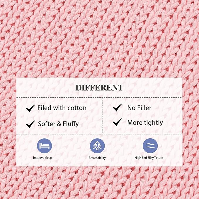 L'AGRATY Knitted Weighted Blanket - 60"x80" 20lbs Cooling Chunky Knit Heavy Blanket for Adults Braided Crochet Throw Thick Cable Yarn Knit Decorative No Beads Evenly Weighted Machine Washable