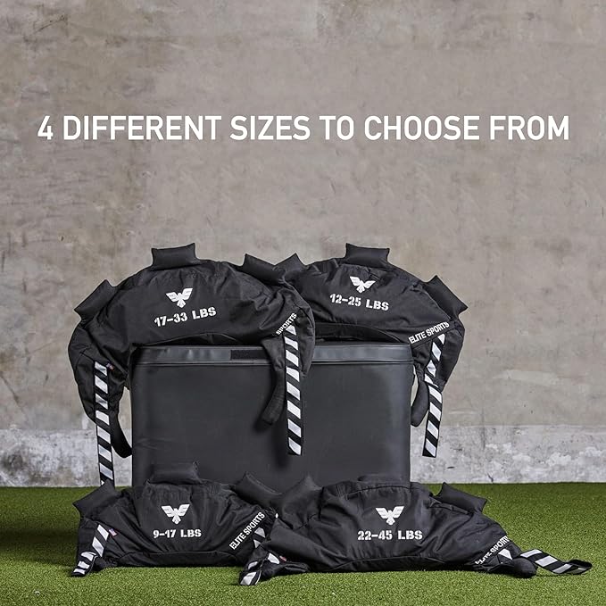 Elite Sports Bulgarian Canvas Bag, Fitness Canvas MMA Gym Cross Workout Training Sandbag 17, 25, 33, 45 lbs (UNFILLED)