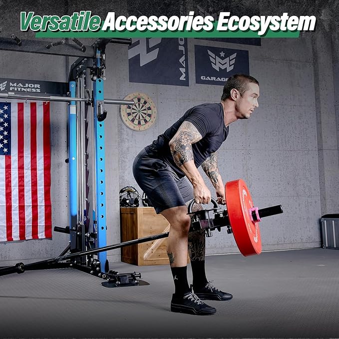 B52 Machine Home Gym with Power Rack, Cable Crossover, Dual Pulley System, Landmine, and Multi-Grip Pull-Up Bar – Heavy-Duty Fitness Equipment for Strength Training and Full-Body Workouts