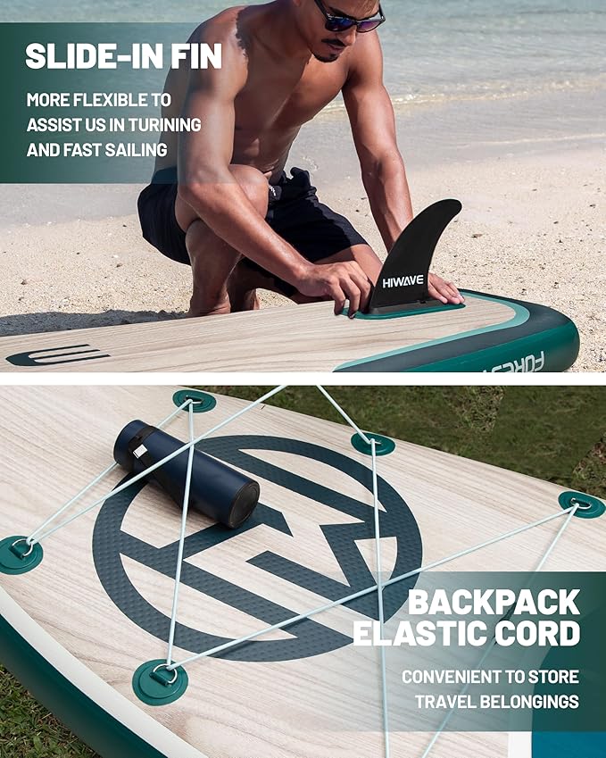 Inflatable Paddle Board 11 '* 34 "* 6" Extra Wide Sup Board, 420lb Capacity Paddle Board for Adults, Suitable for Sea and Lakes, 2+1Family Board