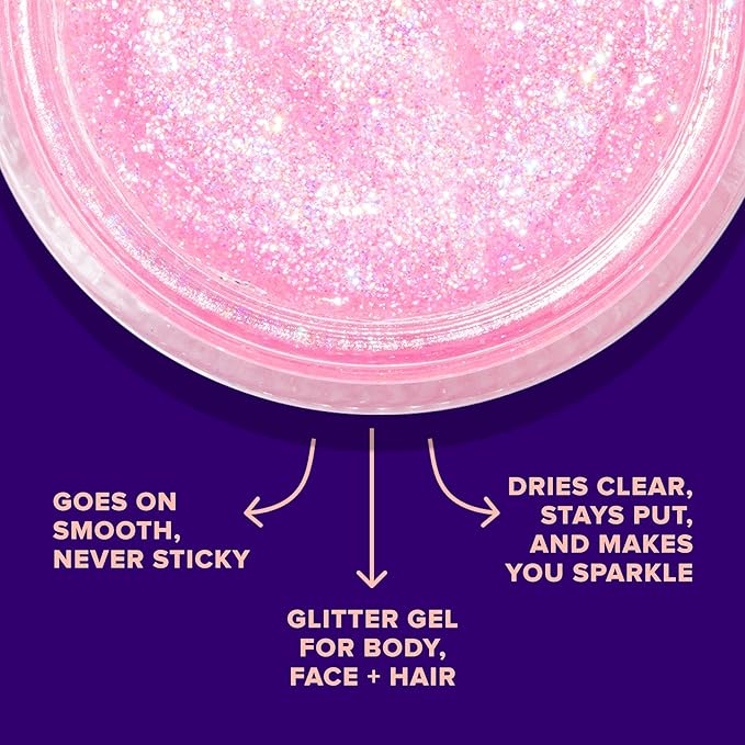 Unicorn Snot Face & Body Glitter - Cosmetic-Grade Holographic Glitter Gel - Makeup for Festivals, Raves, Anime Cosplay - Safe for Face, Easy Application & Removal, 1.7oz Pink (Flamingo)