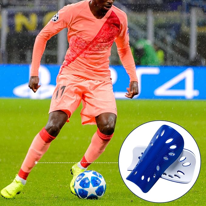ANCIRS 2 Pair Soccer Shin Guards for Youth, Breathable Shin Guard Sleeves for Football Games, Protective EVA Cushion for Youth Men & Women