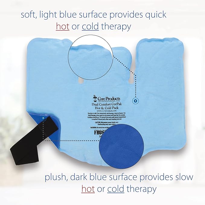 Core Products Dual Comfort CorPak - Reusable hot/Cold Pack for Knee, Back, Shoulder, or Ankle Pain; Use hot or Cold; Made in USA - Size: 11" x 15"