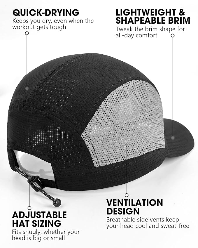 GXCROR Performance Baseball Cap for Men & Women - UPF 50+ Running Hat, Lightweight Quick-Dry Sports Hat for Golf, Hiking, Gym