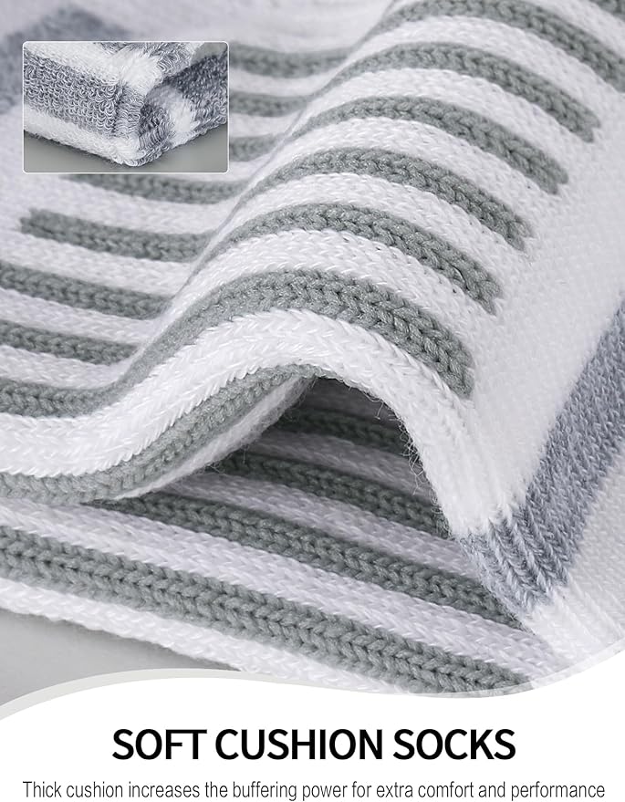 Airacker Athletic Quarter Socks with Cushion Running Ankle Socks for Men Women 6 Pairs