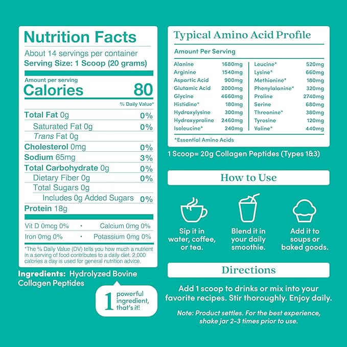Further Food Unflavored Collagen Peptides Powder, Grass-Fed Pasture-Raised Hydrolyzed Type 1 & 3 Protein, Gut Health + Joint, Hair, Skin, Nails, Paleo Keto Sugar-Free 9.88 oz