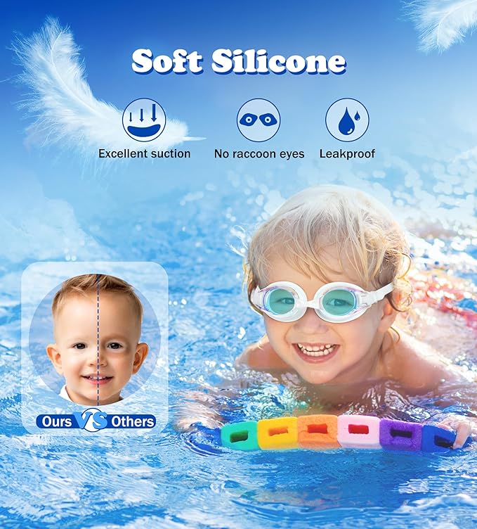 Aegend 2 Pack Kids Goggles, Swimming Goggles for Kids Age 4-16 Boys and Girls Youth, Anti-Fog Waterproof Anti-UV Pool Goggles