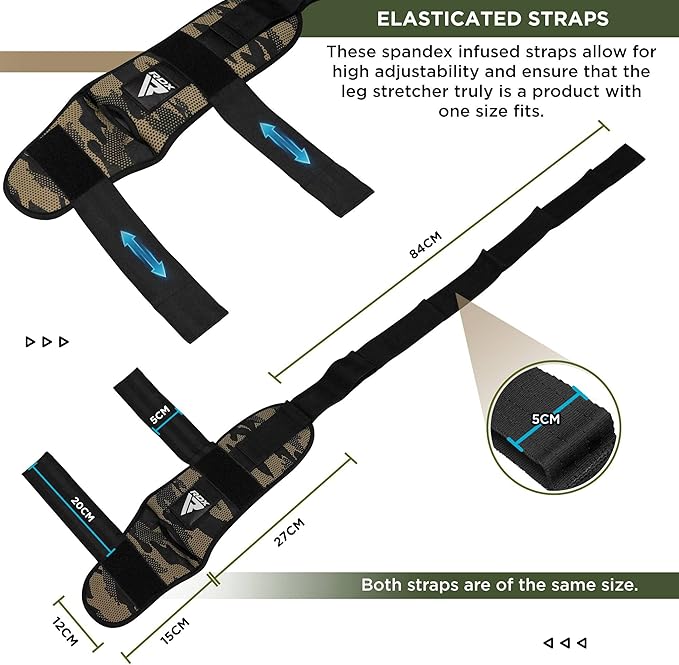 RDX Yoga Stretching Strap, Ankle Ligament Stretcher Belt with Loops Ligament Stretch Band, Fitness Leg Stretcher for Plantar Fasciitis, Foot Stretch Assist for Hamstring, Flexibility Exercise