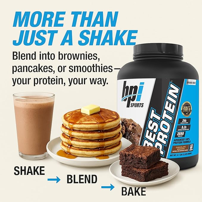 BPI Sports Best Protein – 100% Whey Protein Powder – Muscle Growth, Recovery, Meal Replacement – No Fillers, Gluten Free – Best Protein Powder for Men & Women | Chocolate Brownie – 5.1 Pounds