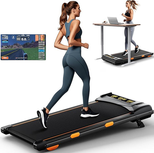 340lb Capacity Walking Pad Treadmill with 12% Incline, Big LED Display Under Desk Treadmill Support Full Manual/3-Preset Countdown/App Mode, Portable Treadmills for Small Spaces