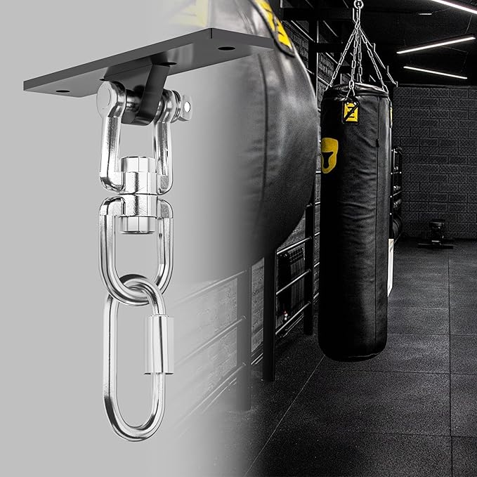 Heavy Bag Hanger,Punching Bag Mount Hanger Bracket,Ceiling Mount Hook 360°Rotation Wood Beam Holder Body Weight Strength Training Systems,Suitable for Swings and sandbags(900 LB Capacity)
