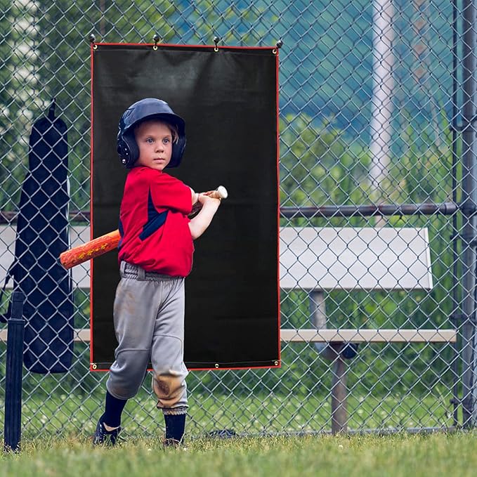 Baseball Batting Cage Backstop with Strike Zone Target - Heavy Duty 4x6/6x8FT PVC Backstop Net for Pitching Practice Backyard Training