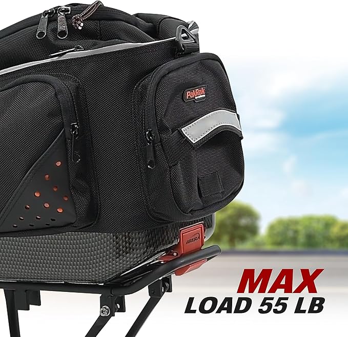 Ibera Bike Rack - Bicycle Touring Carrier Plus+ for Disc Brake/Non-Disc Brake Mount, Fat Tire Bikes, Frame-Mounted for Heavier Top & Side Loads, Height Adjustable for 26"-29" Frames