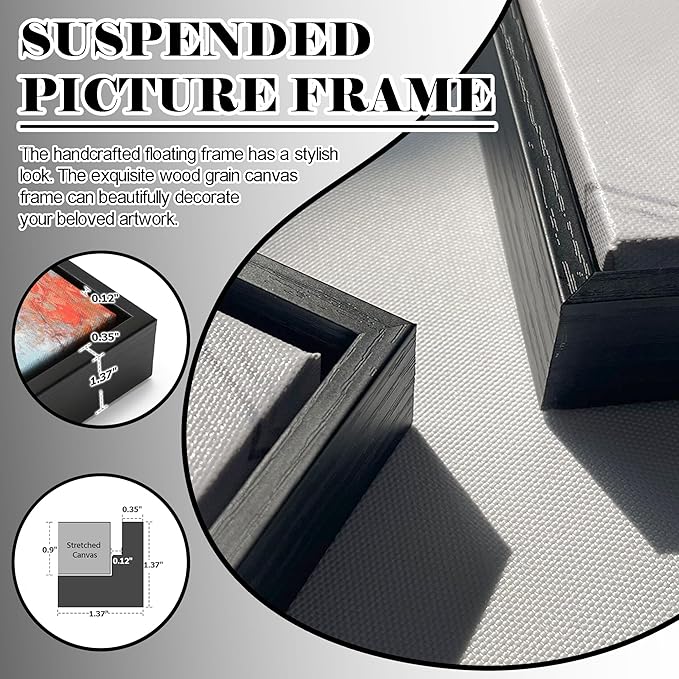 Large Abstract Wall Art, Black White and Gold Texture Graffiti Framed Paintings Modern Gallery Picture Artwork for Living Room Bedroom Office Home Decor 20x40 In