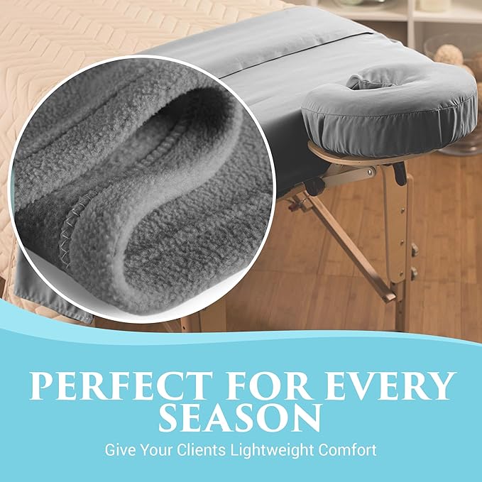 NRG Polar Fleece Blankets Fleece Massage Table Blanket - 60" x 86" - White - Ultra Soft, Warm & Comfortable - Lightweight Blanket Perfect for Most Massage Tables - Machine Washable