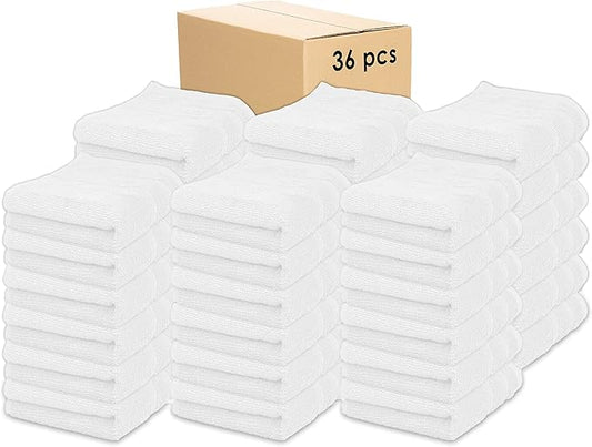 Kaufman - Premium Hand Towels Set for Bathroom, Spa, Gym, and Face Towel 100% Cotton Ring Spun, Ultra Soft Feel and Highly Absorbent Towels (White, 36-PK)