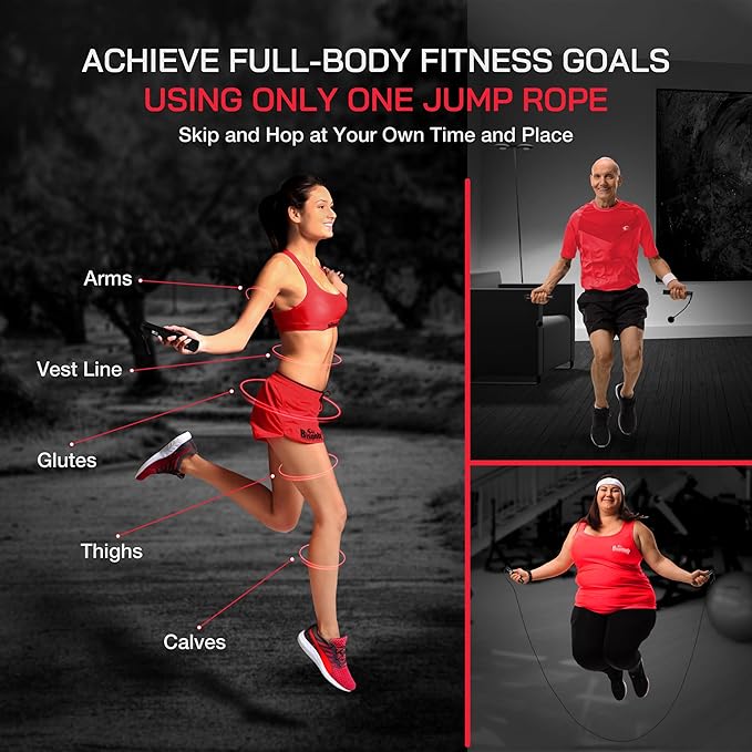 Smart Jump Rope Fitness Skipping Rope with App – 2 Function Modes – Classic 3m Rope & Ropeless Shortballs – Bluetooth Skipping Rope with Fitdays+ App for Seamless Progress Tracking