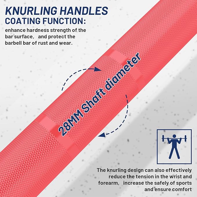 7ft Olympic Barbell Bar 45LB Load 1500lbs Capacity Available, for Gym Home Exercises, Weightlifting, Powerlifting for 2" Olympic Plates