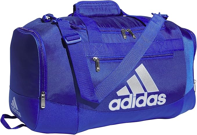 adidas Unisex Defender 4.0 Gym Duffel Bag for Men and Women, Semi Lucid Blue/Silver Metallic/Blue Spark, Small (38L)