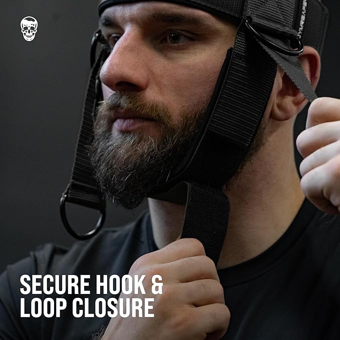 Gymreapers Neck Harness - Heavy Duty Stainless Steel Chain, Adjustable Neoprene Strap, Trainer for Strength & Pain Relief
