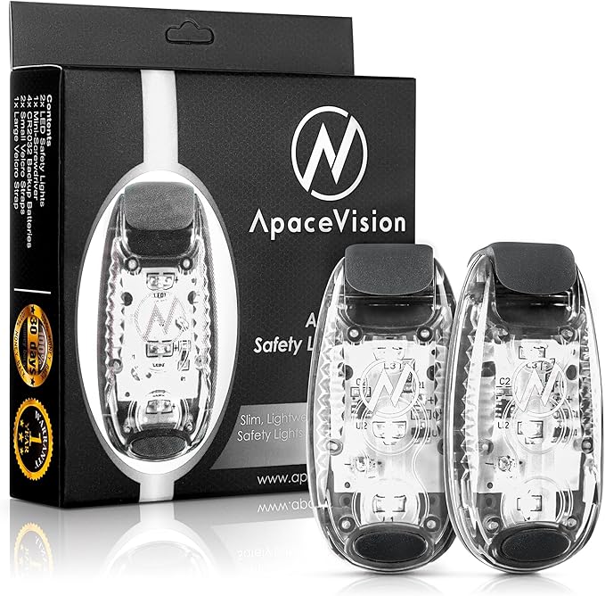 LED Safety Light (2 Pack) - Clip On Strobe/Running Lights for Runners, Dog, Bike, Walking, Boat, Kayak, Stroller and More - High Visibility Accessories for Your Reflective Gear, Bicycle