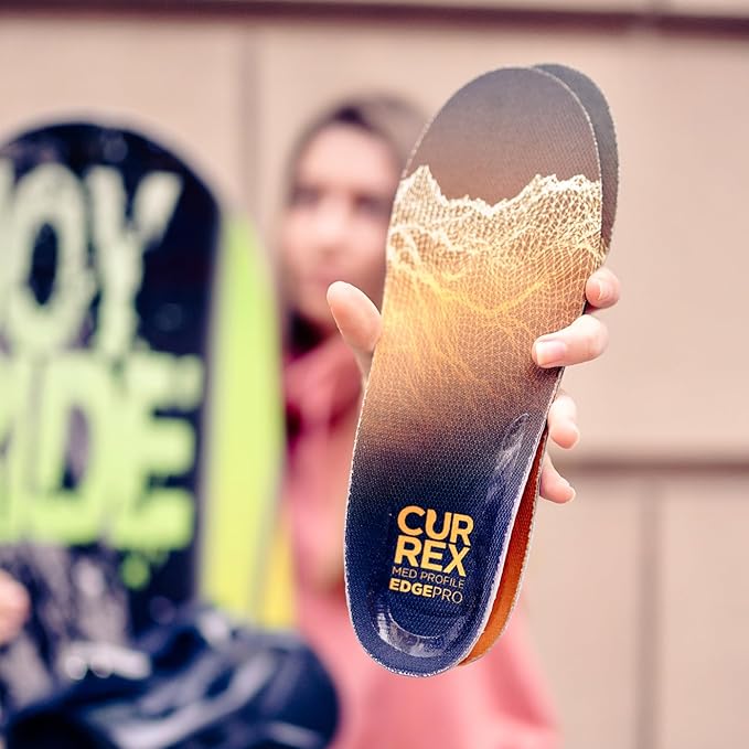 CURREX EdgePro Thermo Regulating Ski Boot Insoles for Snowboarding, Skiing, & Winter Sports ??Ski Boot Inserts with Shock Absorbing Cushioning ??for Men & Women ??High Arch, Large