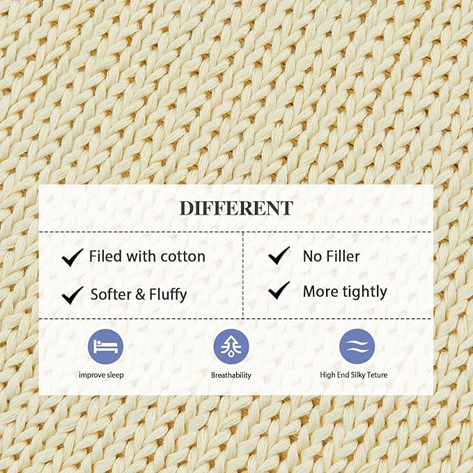 L'AGRATY Knitted Weighted Blanket - 60"x80" 15lbs Cooling Chunky Knit Heavy Blanket for Adults Braided Crochet Throw Thick Cable Yarn Knit Decorative No Beads Evenly Weighted Machine Washable