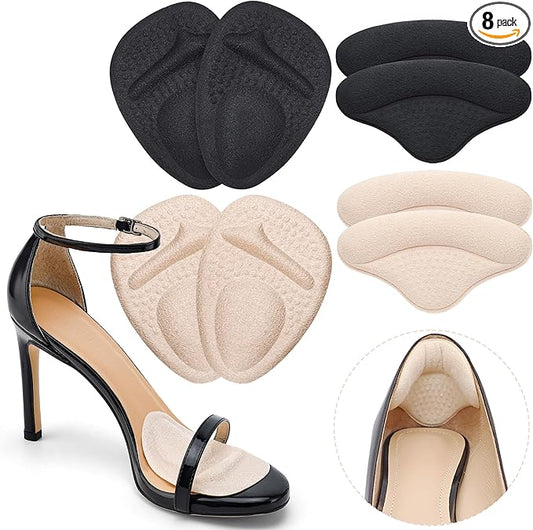 Ball of Foot Cushions,Metatarsal Pads for Women,Heel Cushion Pads, Heel Grips Liners for Heel Pain Relief, Blisters,Friction, Non-Slip Shoe Inserts for Loose Shoes,Shoe Fillers Make Shoes Fit Tighter