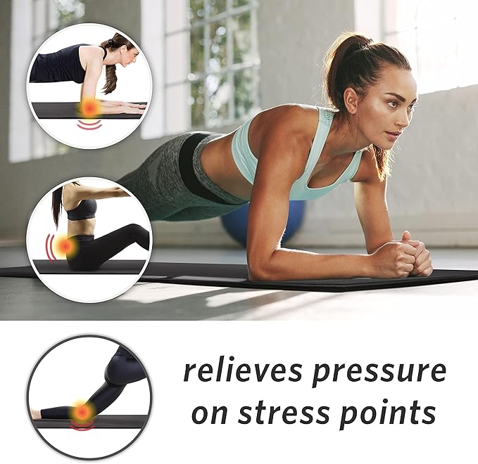 MICRODRY Deluxe Fitness Exercise Yoga Mat for Home & Gym, Extra Thick for High Impact Training, Multi Layered Skid Resistant Surface, Odor Neutralizing with Carrying Strap